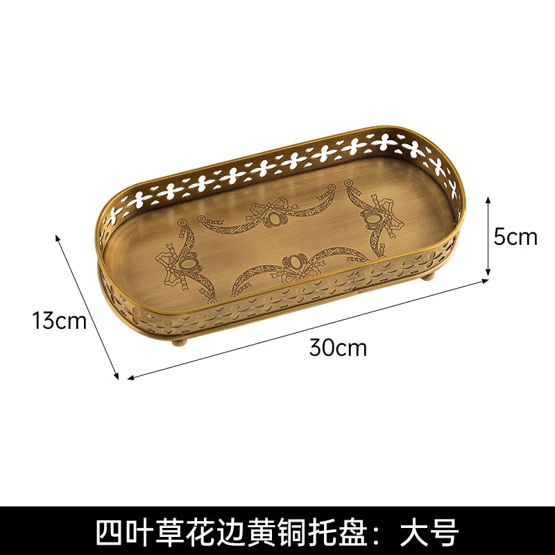 European Brass Tea Table Storage