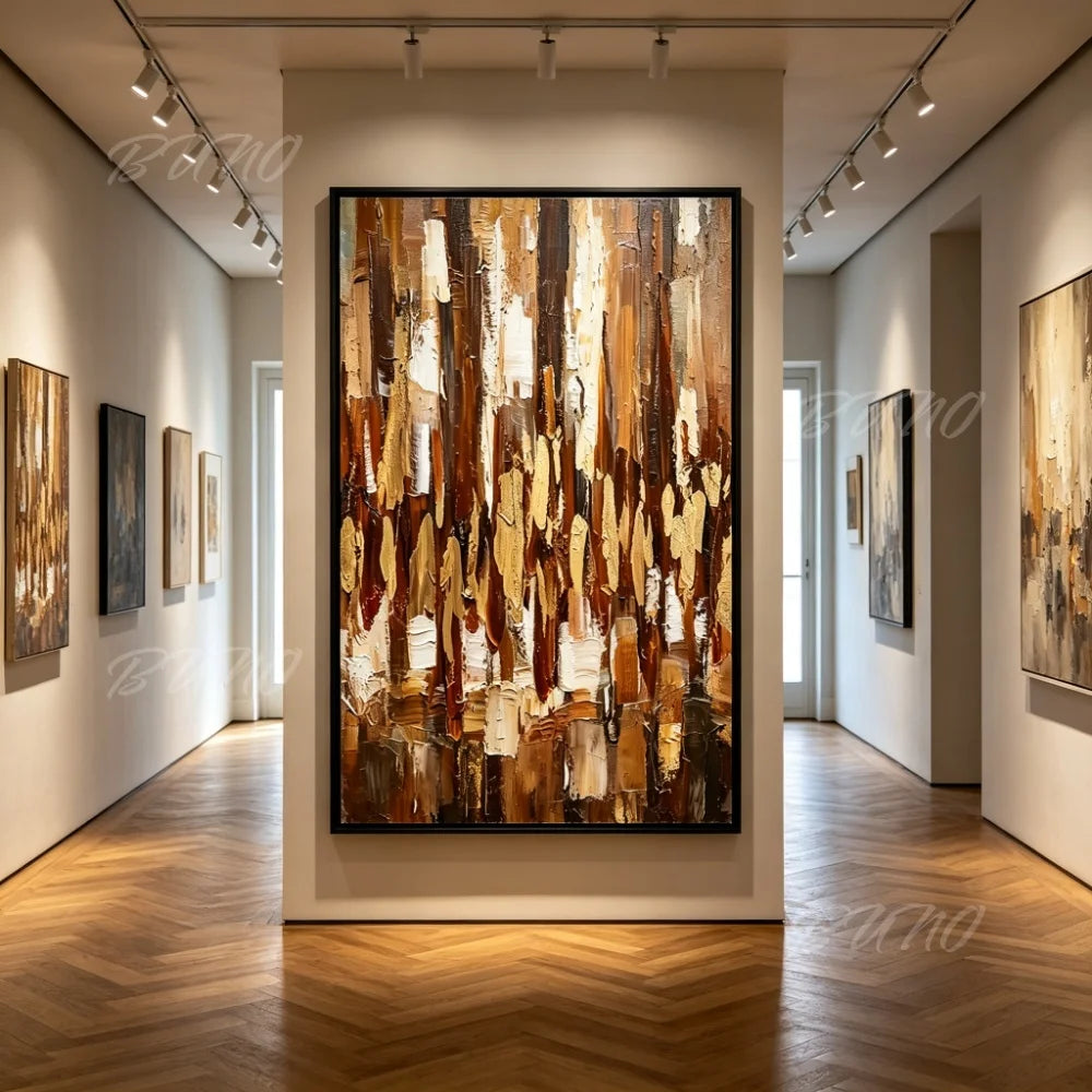 Warm Gold Impasto Painting