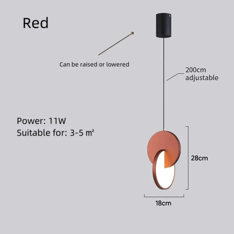 Minimalist Gold Silver Geometric LED Pendant