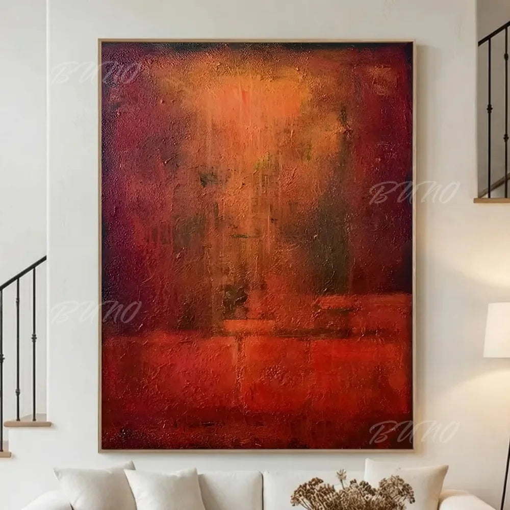 Large Red Impasto Painting