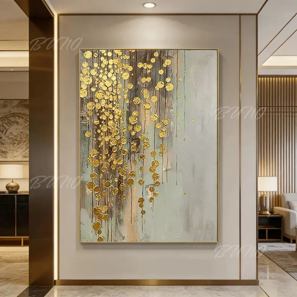 Golden Textured Palette Painting