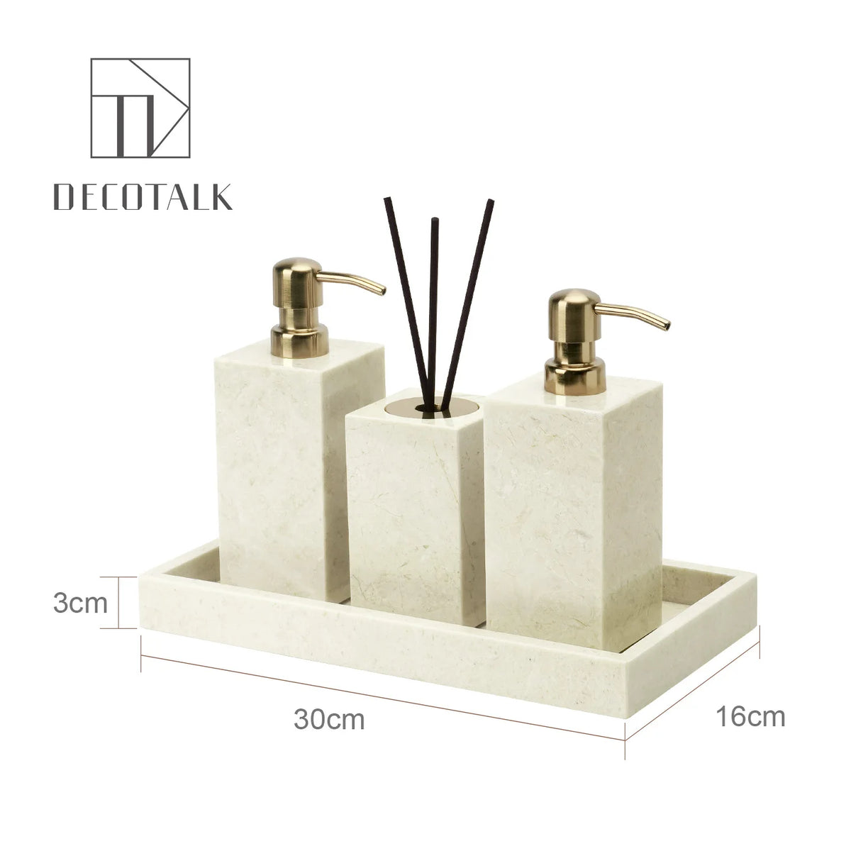 Cream Marble Bath Set