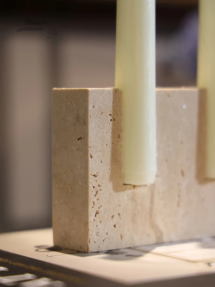 Holes Marble Candlestick Holder