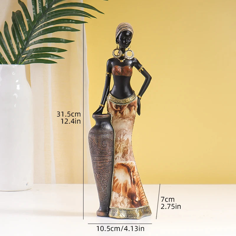 Retro African Style Resin Craft Figurines