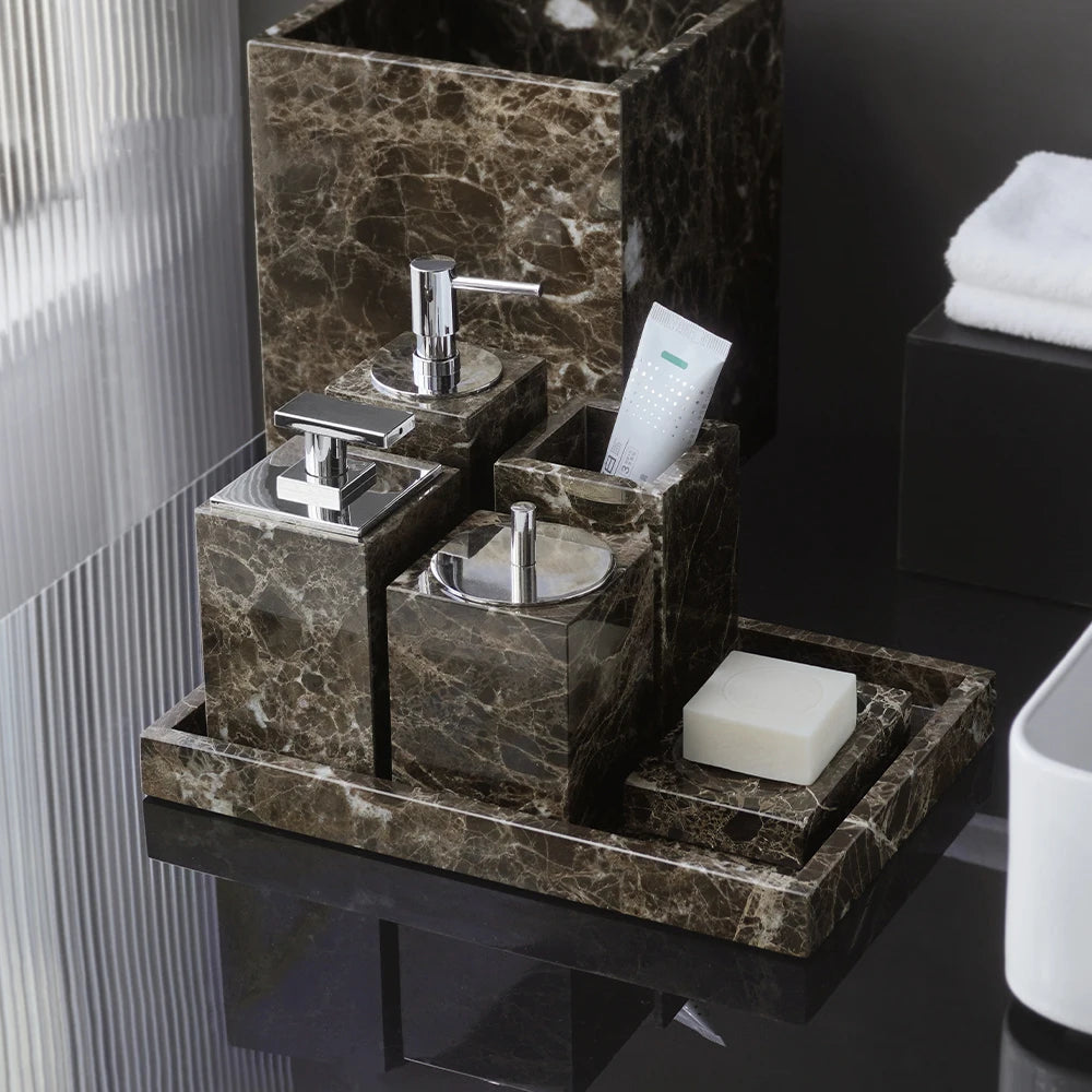 Emperador Dark Marble Bath Set
