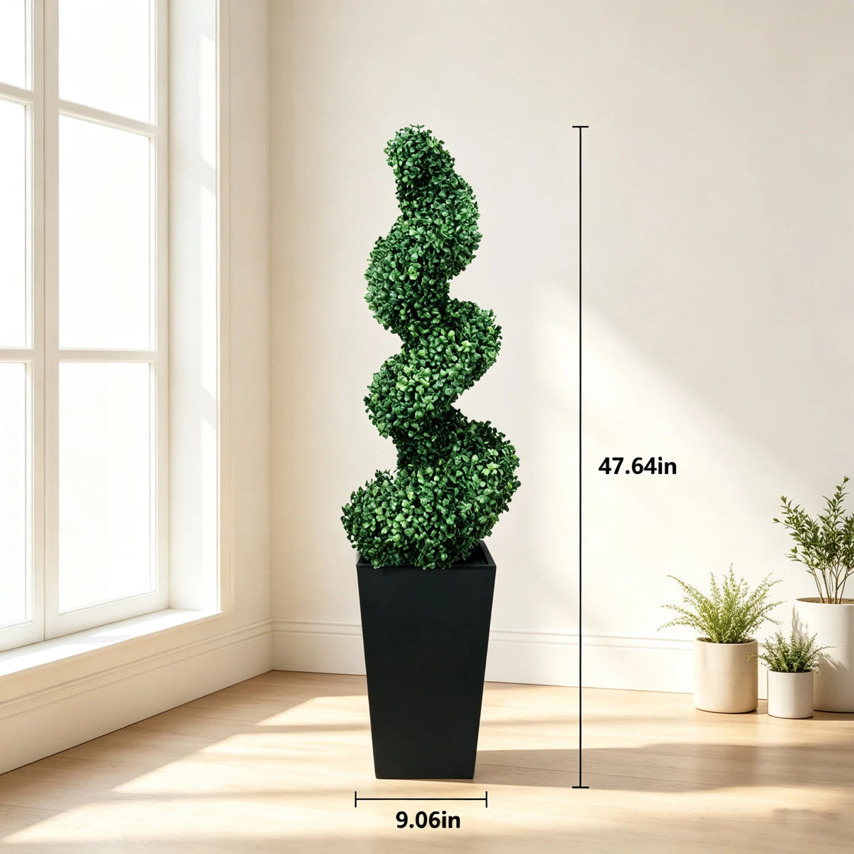 Spiral Boxwood Topiary Pair