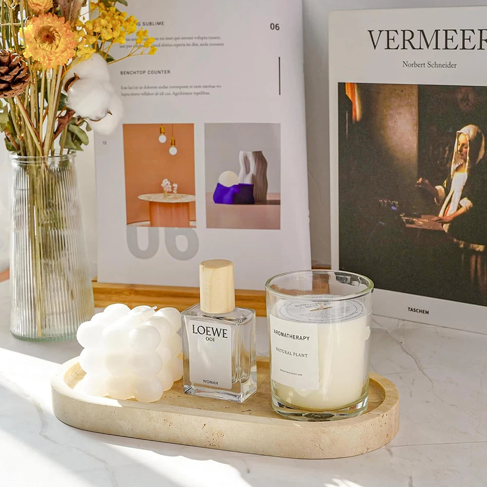Travertine Stone Tray for Soap