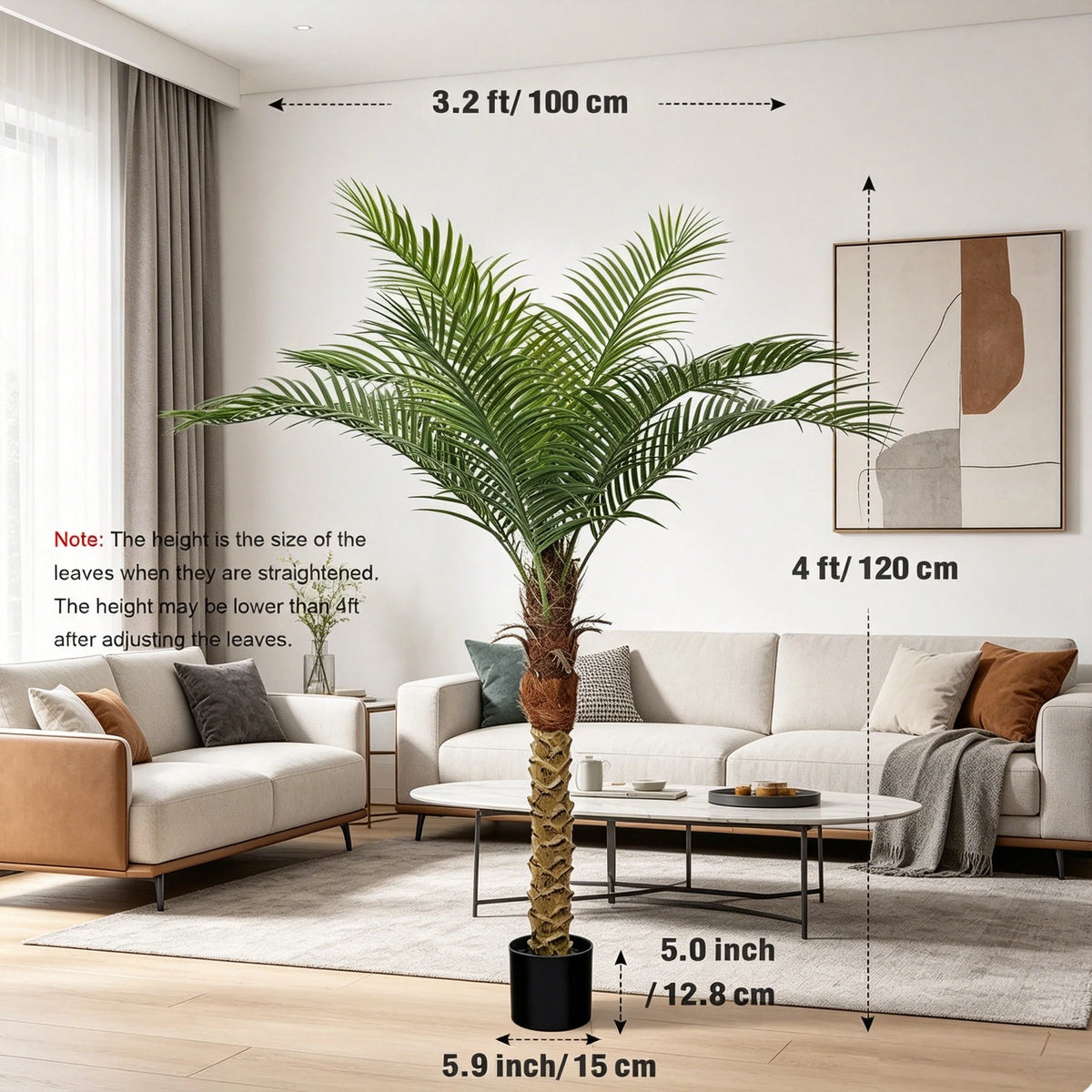 Faux Palm Tree Artificial Golden