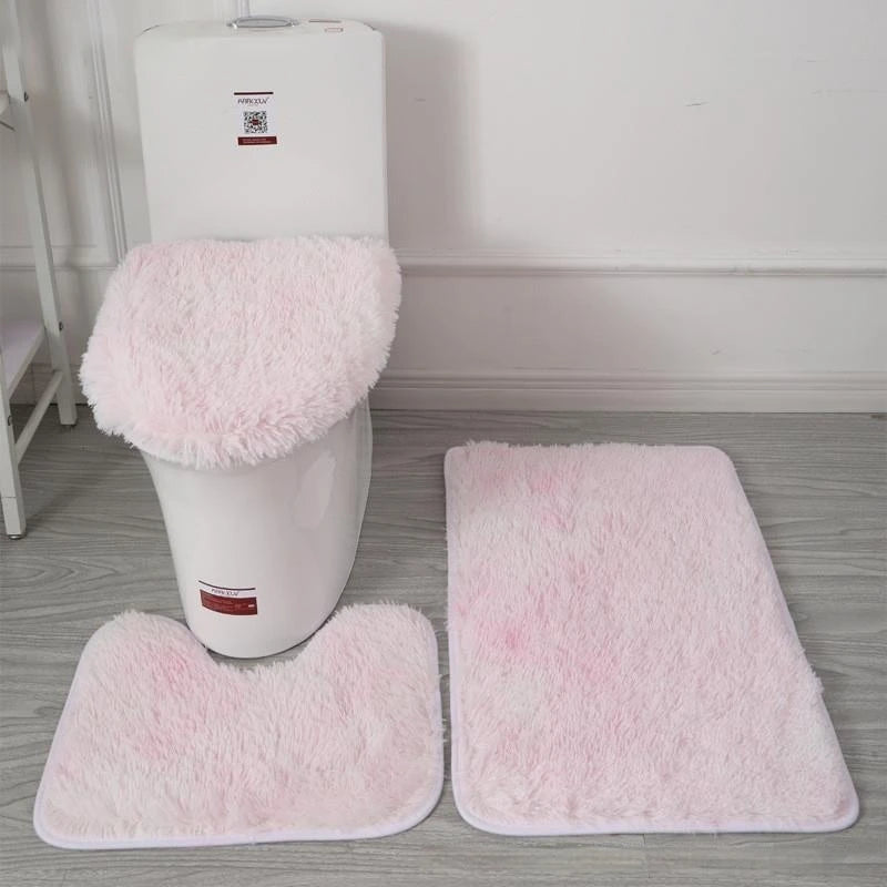 Tie-Dye Shaggy Bath Mat Set