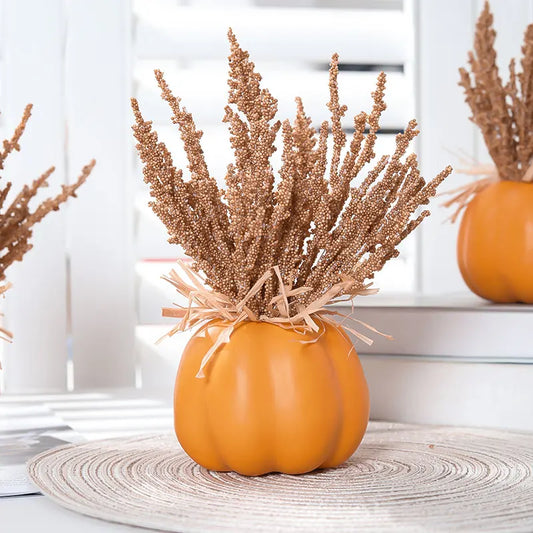 Wheat and Pumpkin Decor