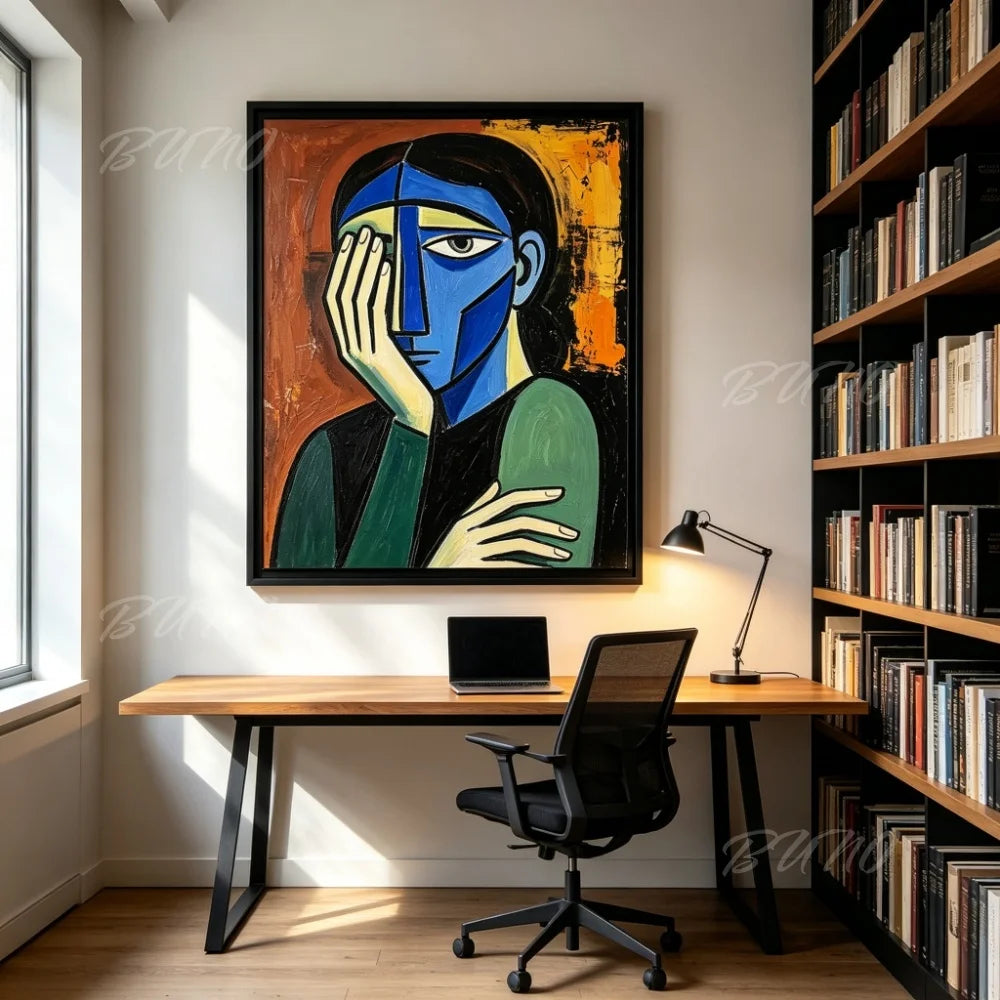 Cubist Face Portrait Art