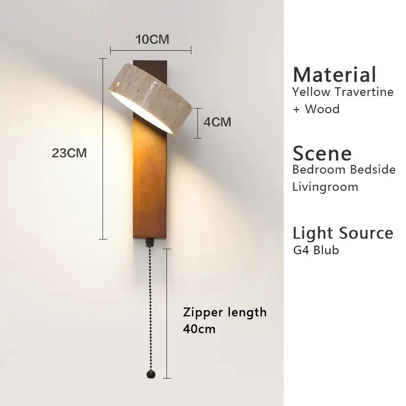 Yellow Travertine Wall Lamp