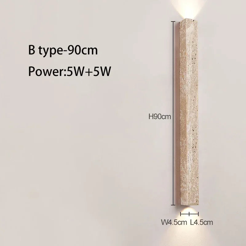 Wabi-sabi Cave Stone Long Wall Lamp