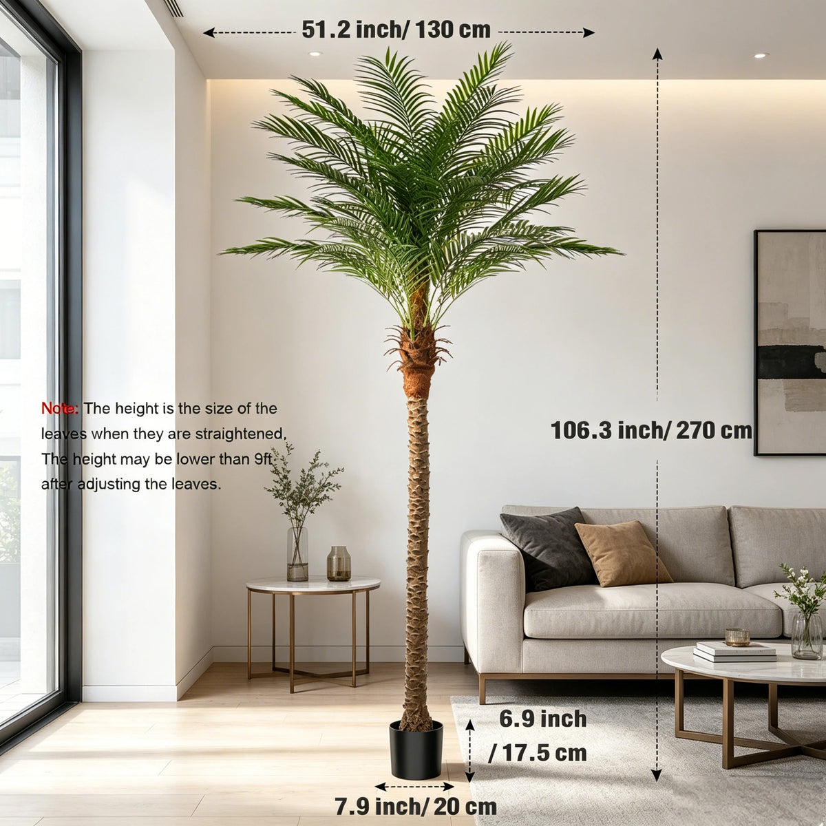 Faux Palm Tree Artificial Golden