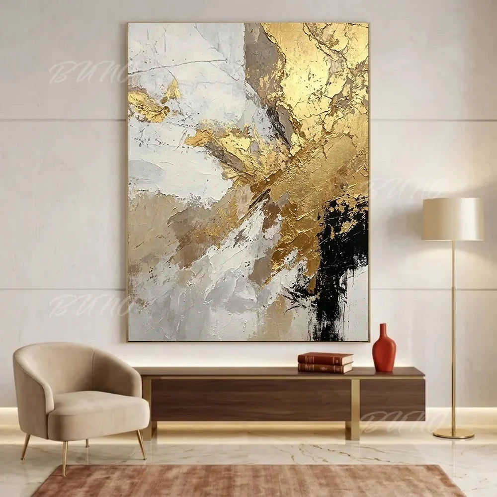 Gold Foil Textured Canvas Art