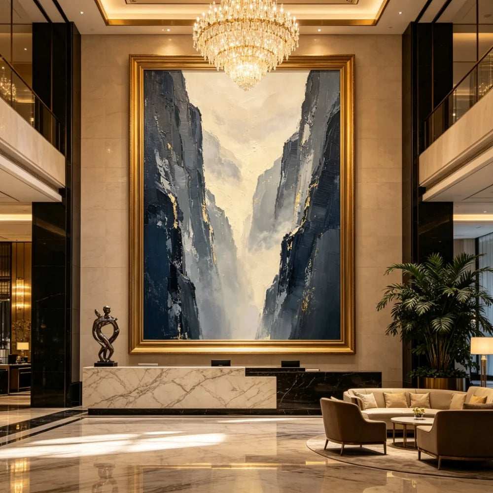 Gold Foil Ocean Wave Painting