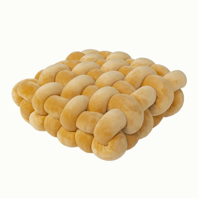 Green Knotted Plush Cushion