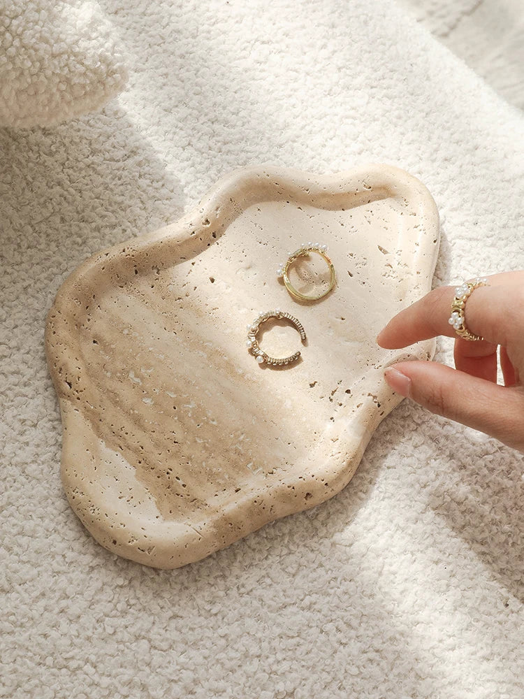 Travertine Stone Jewelry Display Necklace