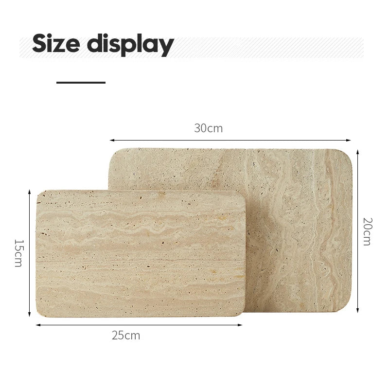Beige Travertine Plate for Pastry