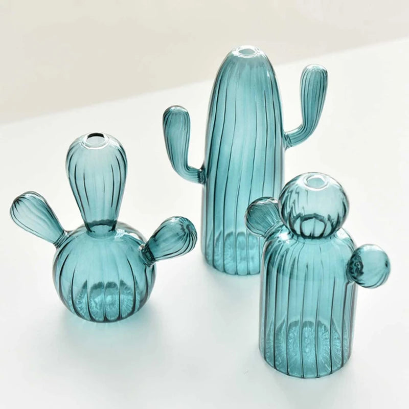 Cactus Shaped Glass Vase