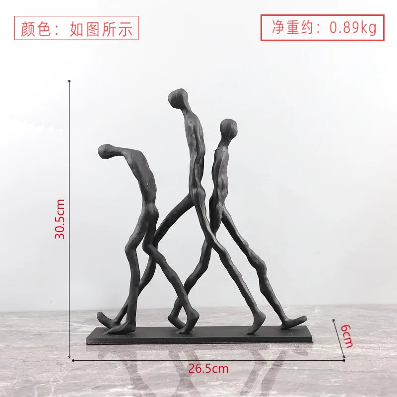 Walking Figure Iron Sculpture