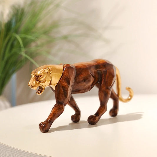 Golden Leopard Sculpture