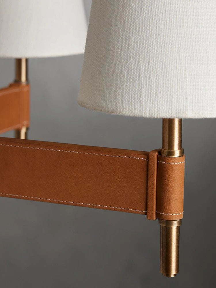 Designer Leather Circular Pendant Light