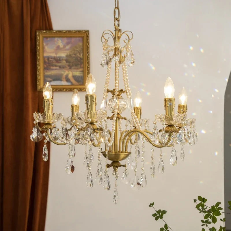 French Pearl Candle Chandelier