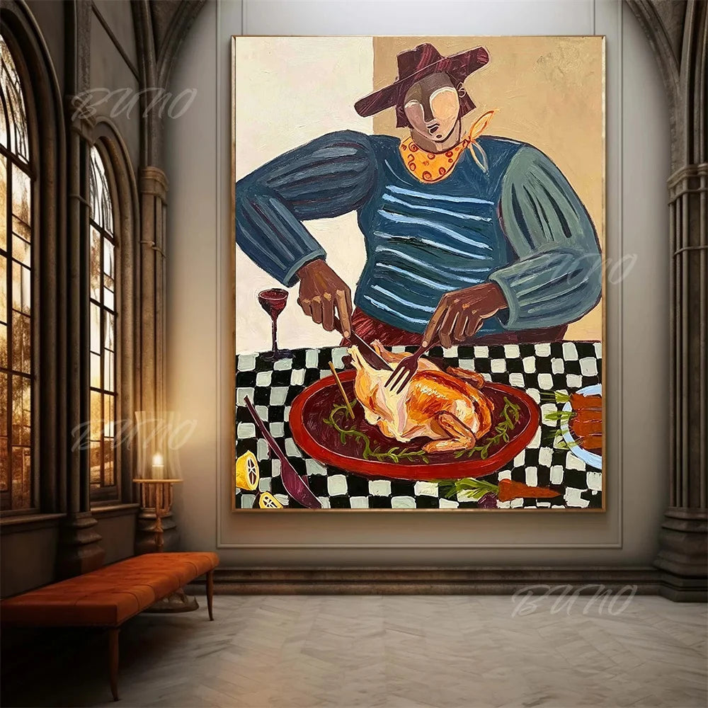 Cubist Figure Scene Painting