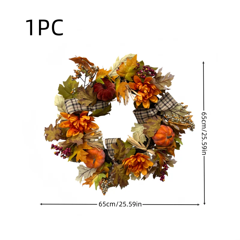 Autumn Pumpkin Peony Wreath