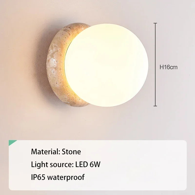 Yellow Cave Stone Outdoor Wall Lamp