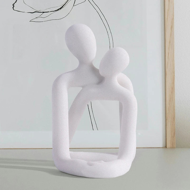 Couple Embrace Phone Holder Sculpture