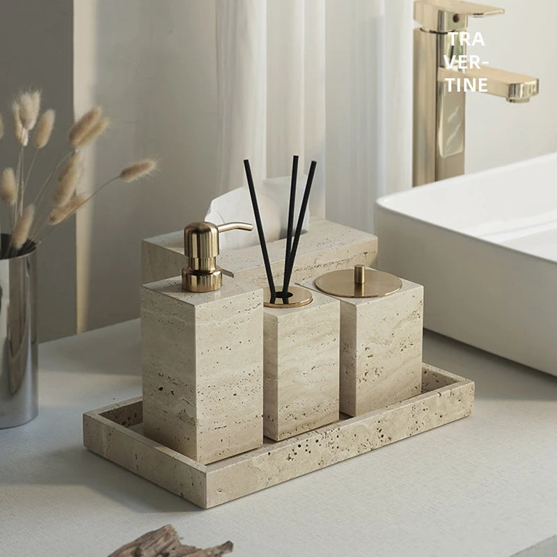 Travertine Bathroom Set Soap Dish