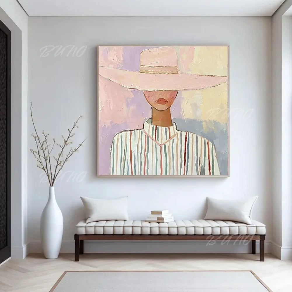 Woman with Hat Painting