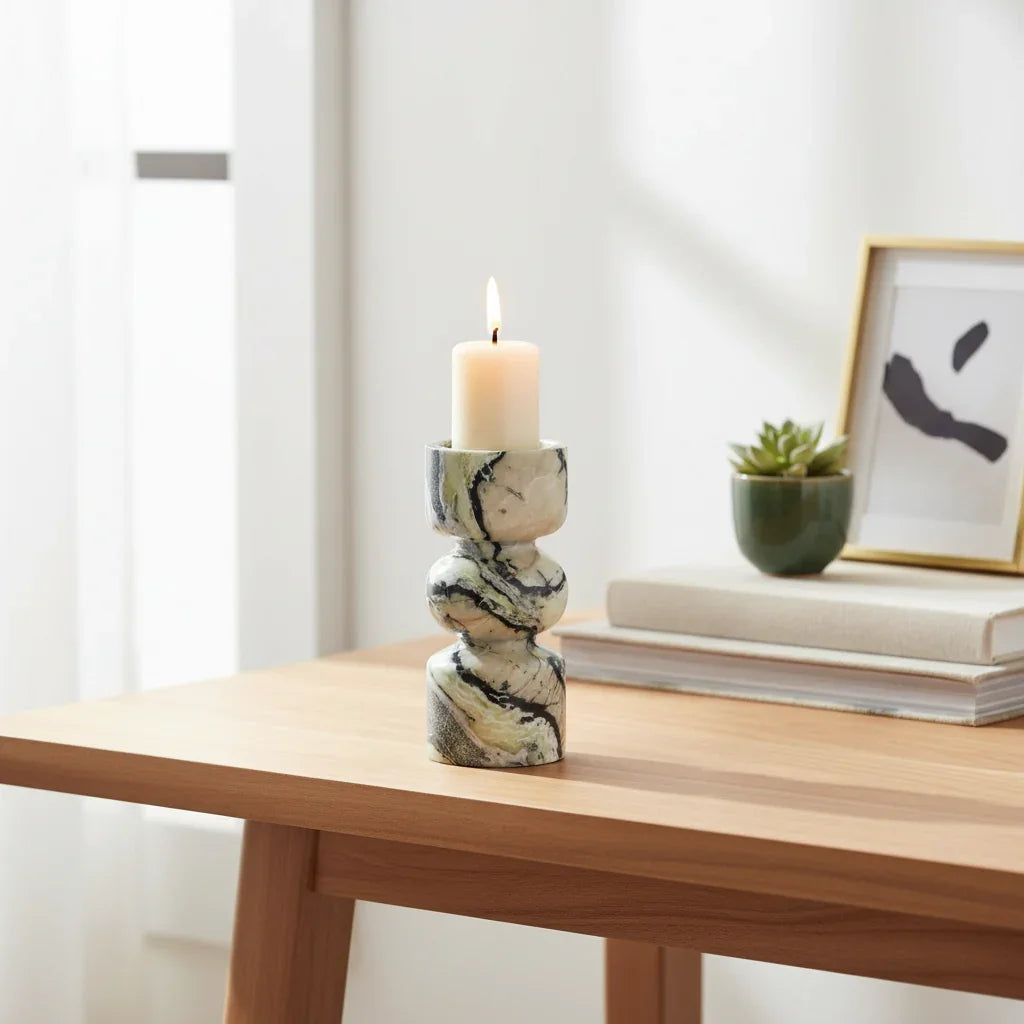 Natural Marble Candle Holders