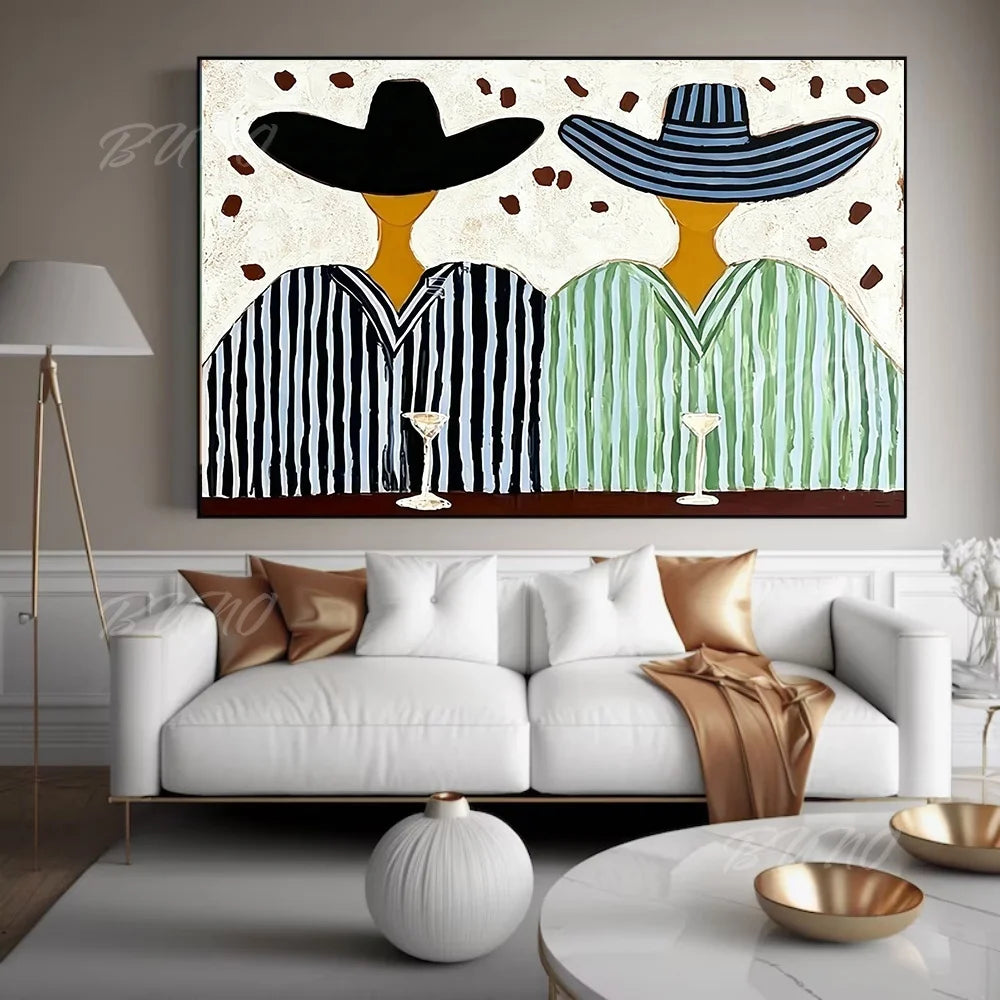 Mid-Century Textured Painting
