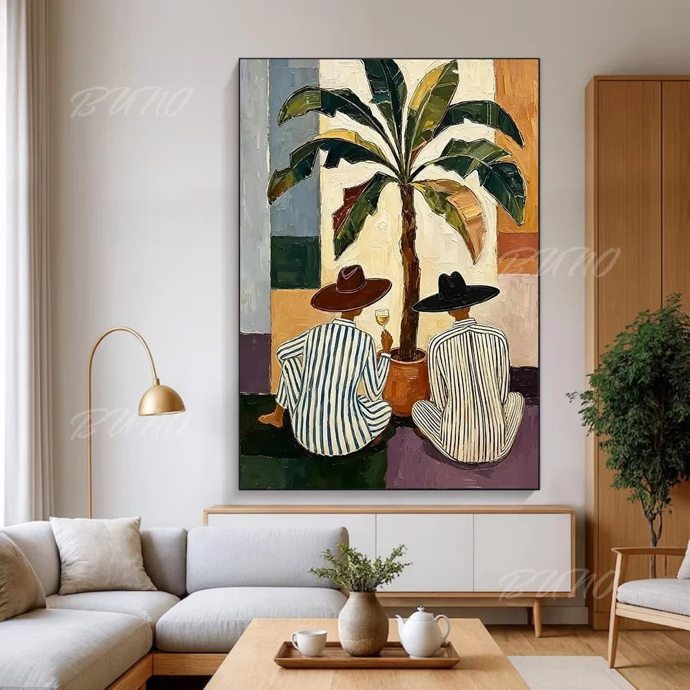 Mid-Century Tropical Palm Art