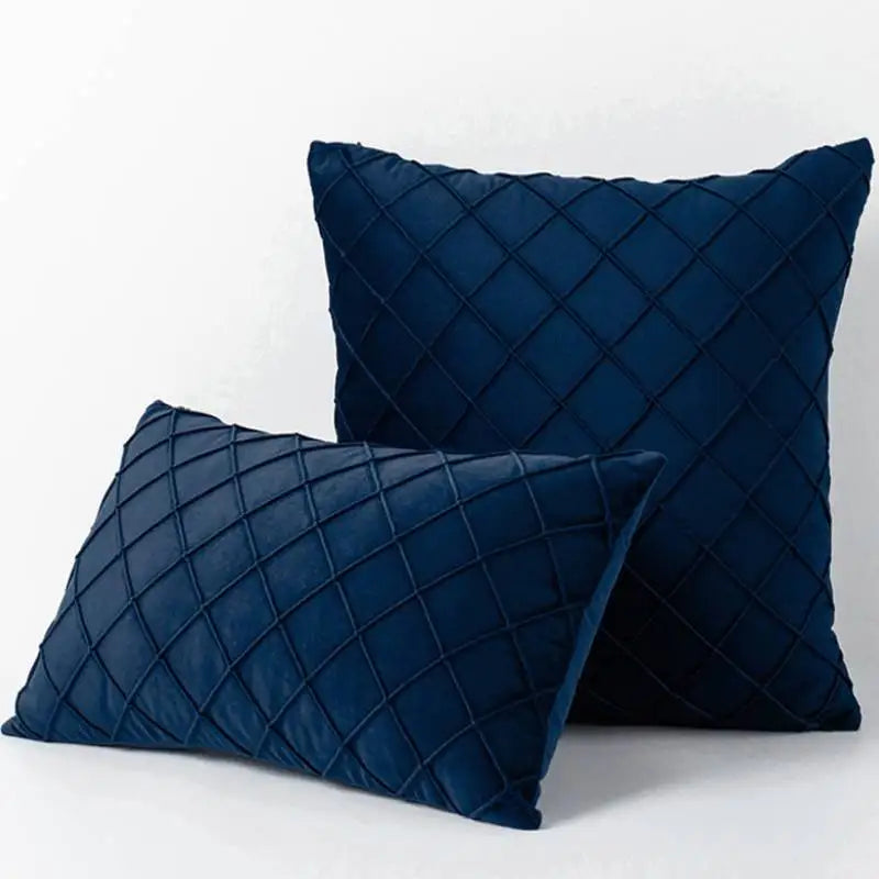 Velvet Plaid Cushion Cover