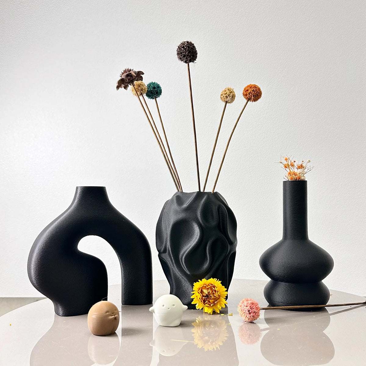 Bohemian Vase Trio