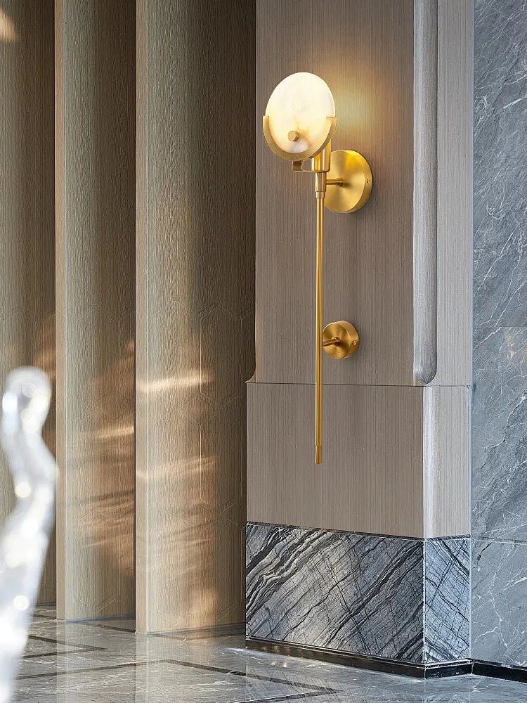Modern Gold Marble Copper Wall Lamp