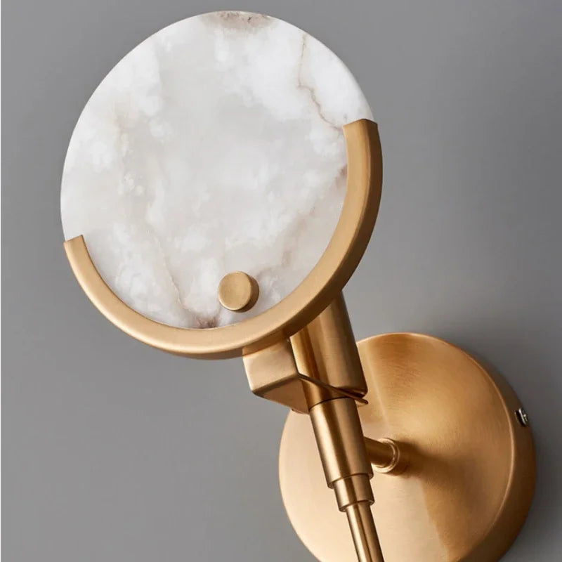 Modern Gold Marble Copper Wall Lamp