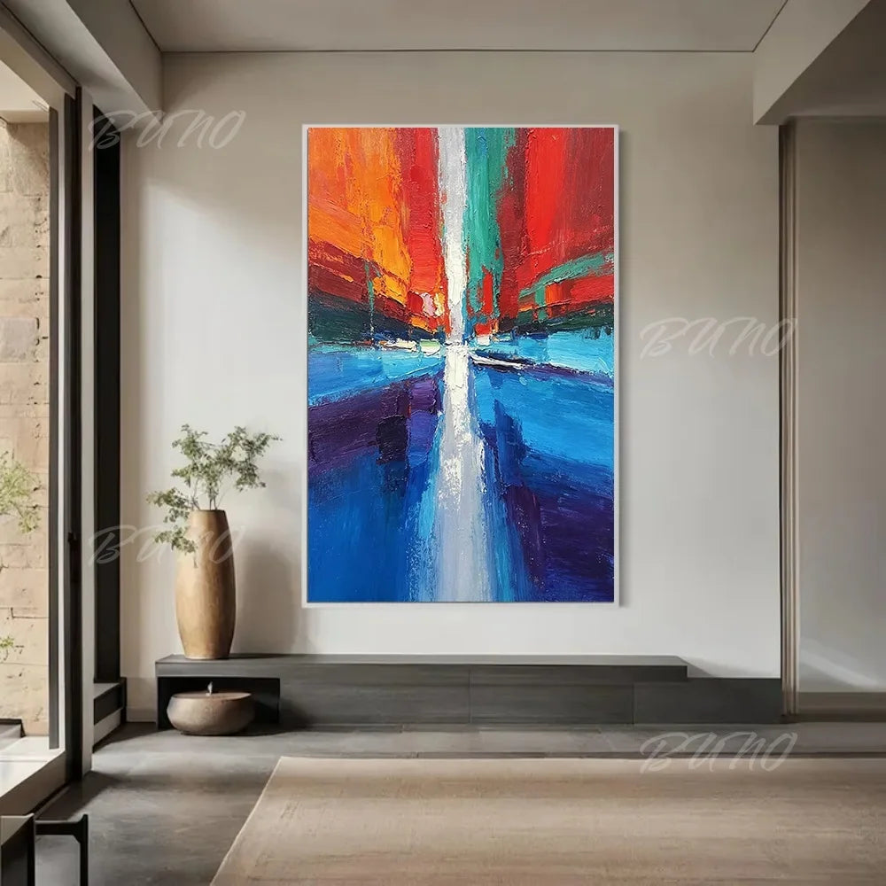 Vibrant Urban Impasto Art