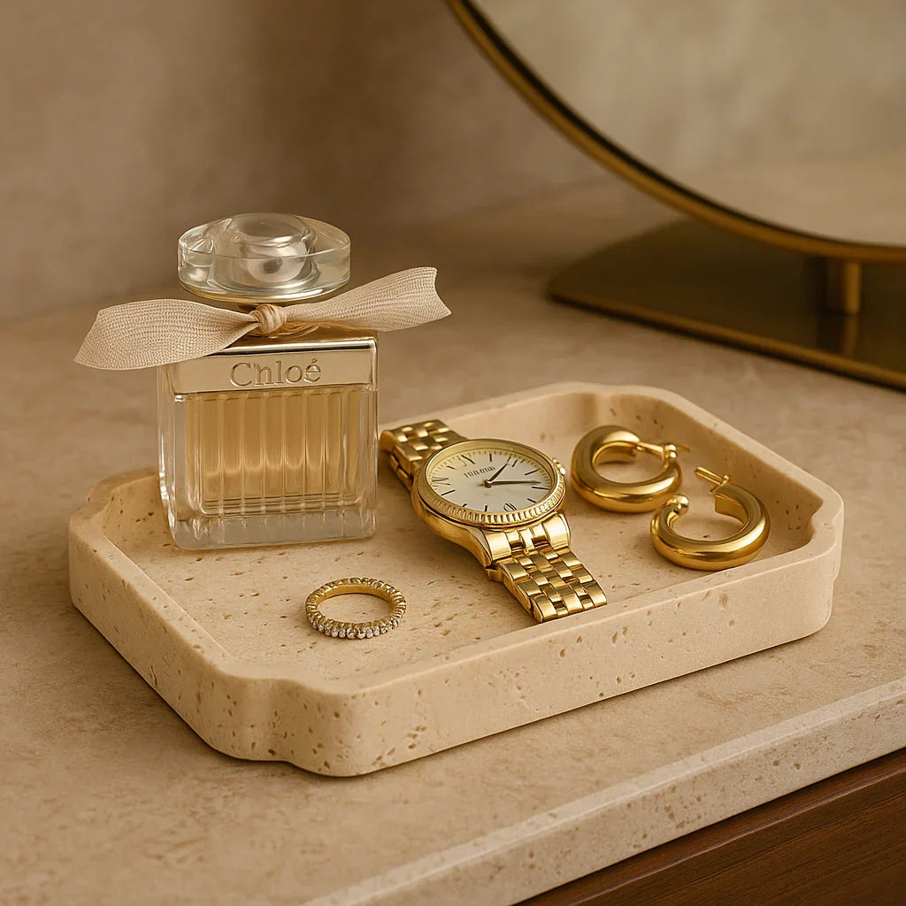 Travertine Catchall Tray