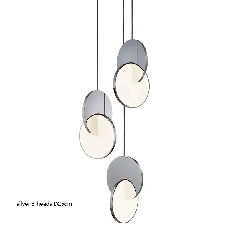 Minimalist Gold Silver Geometric LED Pendant