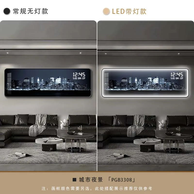 Night Skyline Clock Art