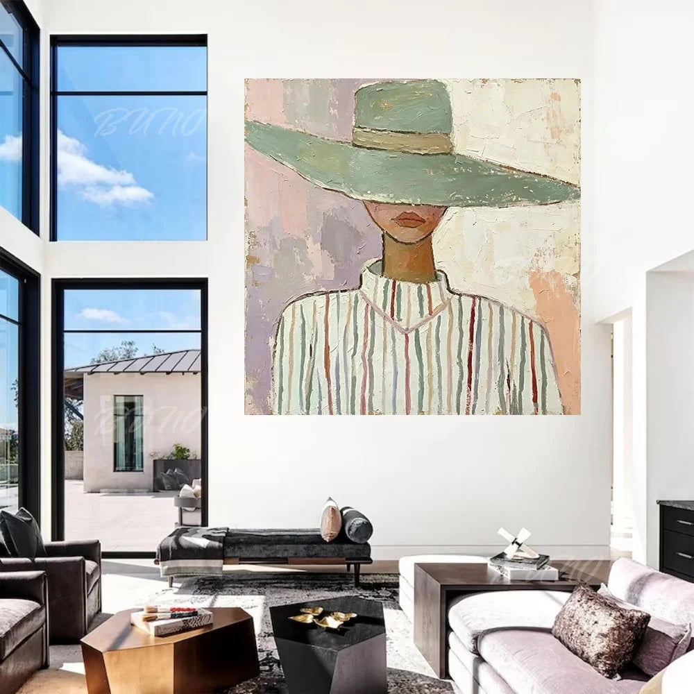 Woman with Hat Painting