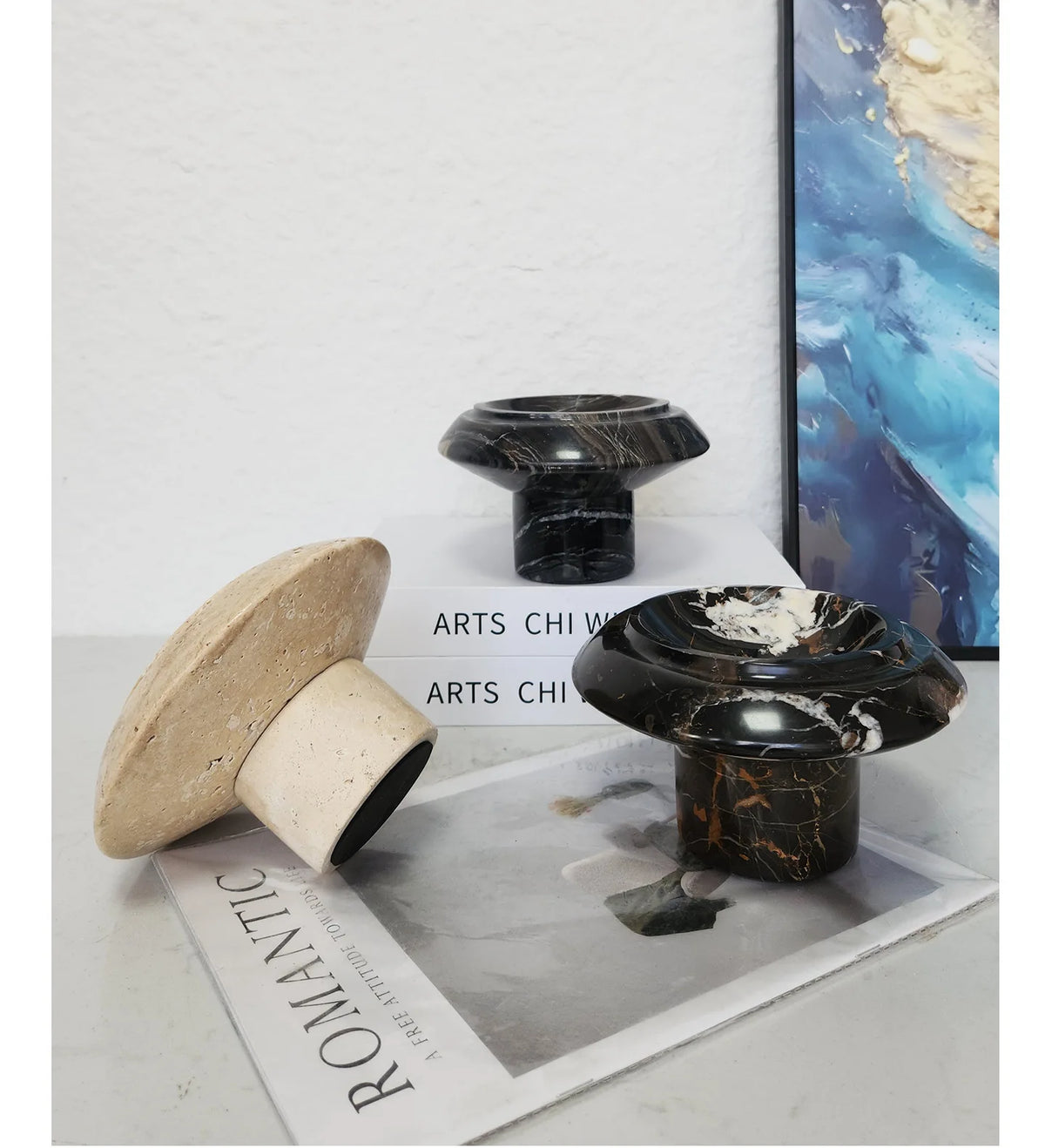 Marble Mushroom Fruit Stand