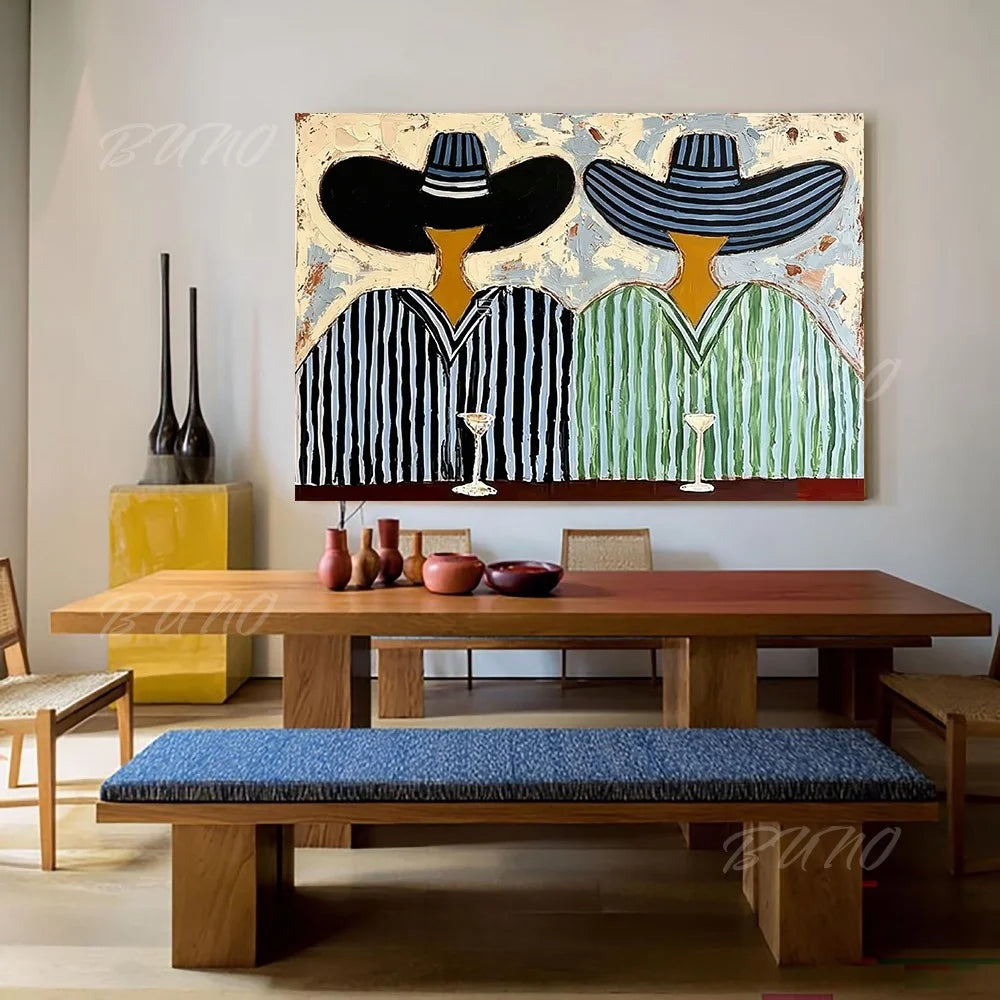Mid-Century Textured Painting