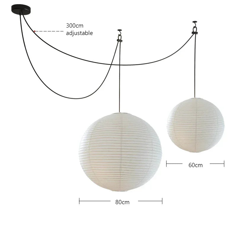Japanese Noguchi Style Rice Paper Pendant