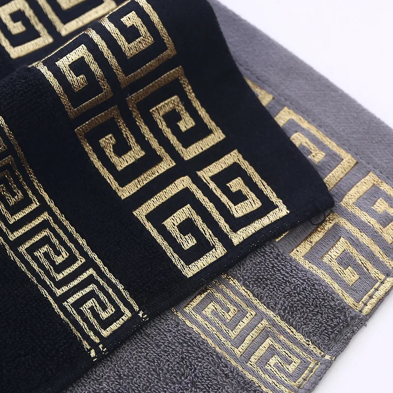 Black Cotton Towel Set